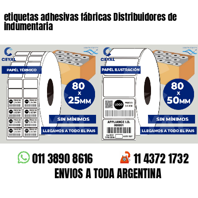 etiquetas adhesivas fábricas Distribuidores de indumentaria