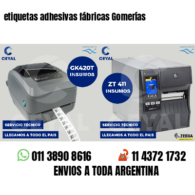 etiquetas adhesivas fábricas Gomerías