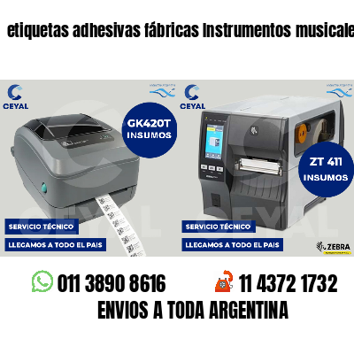 etiquetas adhesivas fábricas Instrumentos musicales
