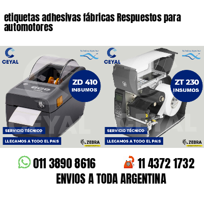 etiquetas adhesivas fábricas Respuestos para automotores