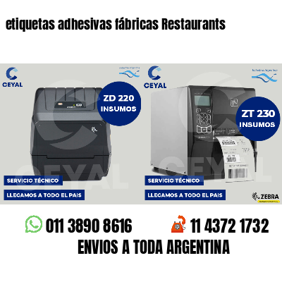 etiquetas adhesivas fábricas Restaurants