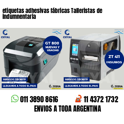 etiquetas adhesivas fábricas Talleristas de indumnentaria