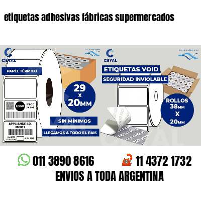 etiquetas adhesivas fábricas supermercados