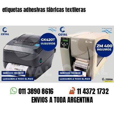 etiquetas adhesivas fábricas textileras