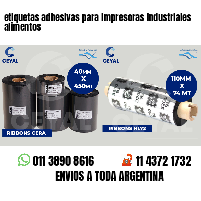 etiquetas adhesivas para impresoras industriales alimentos