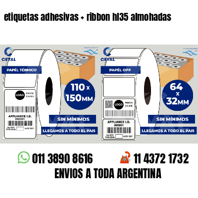 etiquetas adhesivas ribbon hl35 almohadas