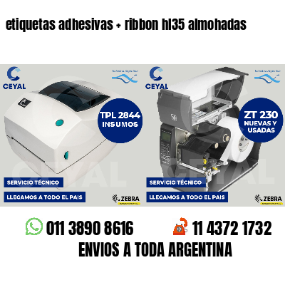etiquetas adhesivas ribbon hl35 almohadas