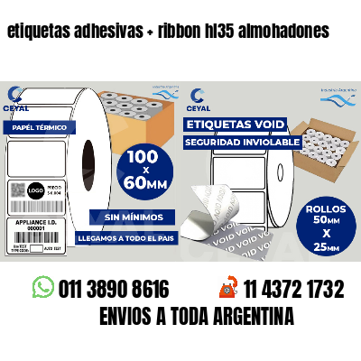 etiquetas adhesivas ribbon hl35 almohadones