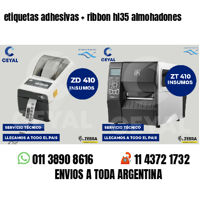 etiquetas adhesivas ribbon hl35 almohadones