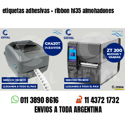 etiquetas adhesivas ribbon hl35 almohadones