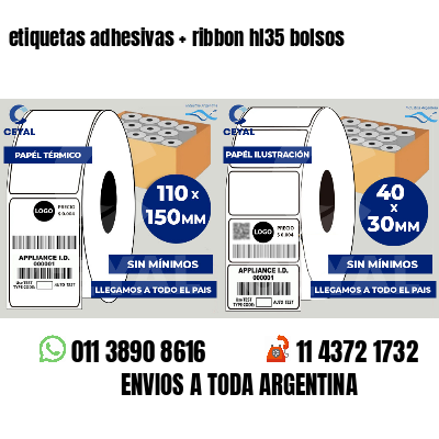 etiquetas adhesivas   ribbon hl35 bolsos