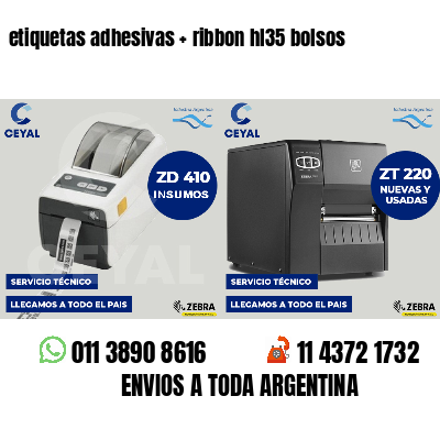 etiquetas adhesivas   ribbon hl35 bolsos