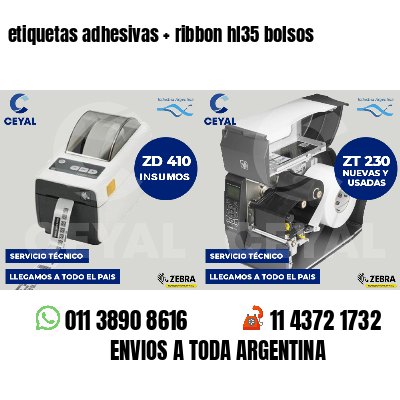 etiquetas adhesivas   ribbon hl35 bolsos