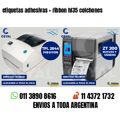 etiquetas adhesivas ribbon hl35 colchones