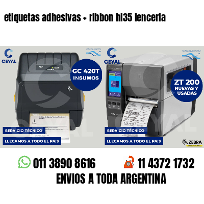 etiquetas adhesivas ribbon hl35 lenceria
