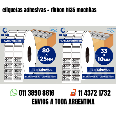 etiquetas adhesivas   ribbon hl35 mochilas