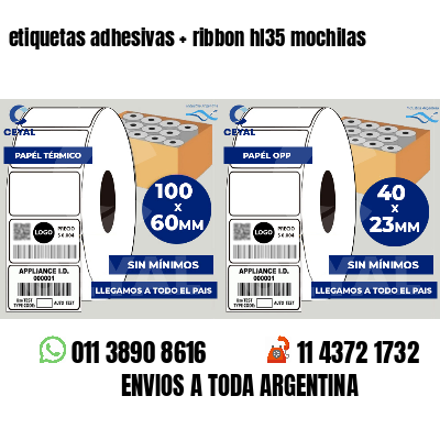 etiquetas adhesivas   ribbon hl35 mochilas
