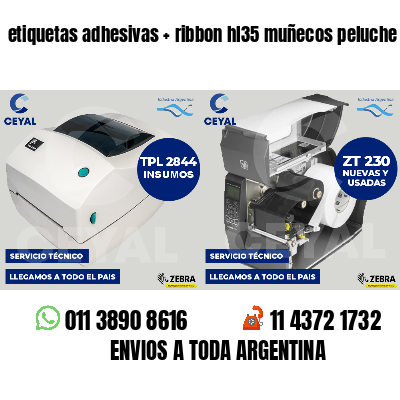 etiquetas adhesivas   ribbon hl35 muñecos peluche