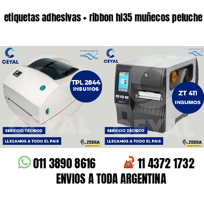 etiquetas adhesivas   ribbon hl35 muñecos peluche