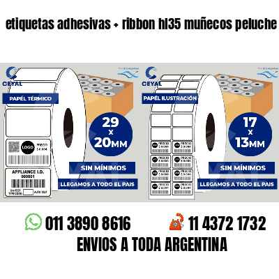 etiquetas adhesivas   ribbon hl35 muñecos peluche