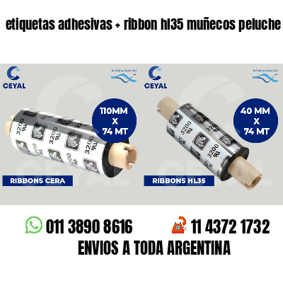 etiquetas adhesivas   ribbon hl35 muñecos peluche