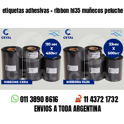 etiquetas adhesivas   ribbon hl35 muñecos peluche