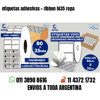 etiquetas adhesivas   ribbon hl35 ropa