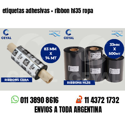 etiquetas adhesivas   ribbon hl35 ropa