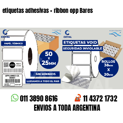 etiquetas adhesivas   ribbon opp Bares