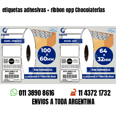 etiquetas adhesivas   ribbon opp Chocolaterías
