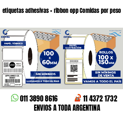 etiquetas adhesivas   ribbon opp Comidas por peso
