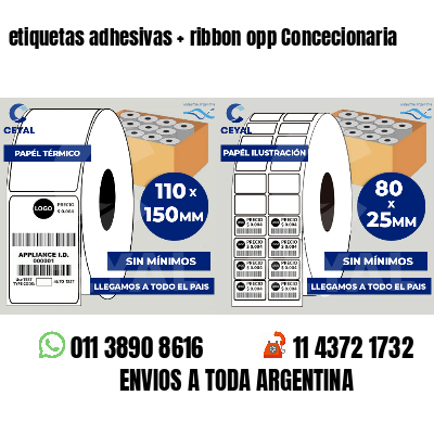 etiquetas adhesivas   ribbon opp Concecionaria