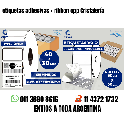 etiquetas adhesivas ribbon opp Cristalería