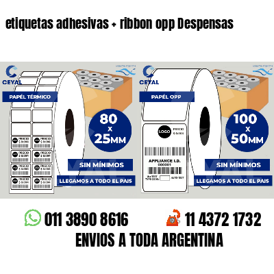 etiquetas adhesivas ribbon opp Despensas