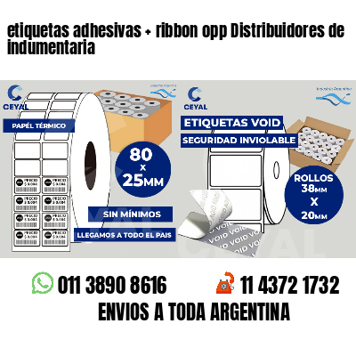 etiquetas adhesivas   ribbon opp Distribuidores de indumentaria