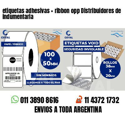 etiquetas adhesivas   ribbon opp Distribuidores de indumentaria