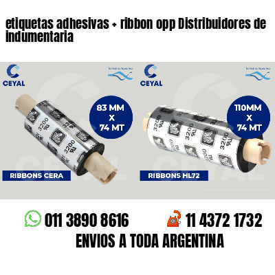 etiquetas adhesivas   ribbon opp Distribuidores de indumentaria