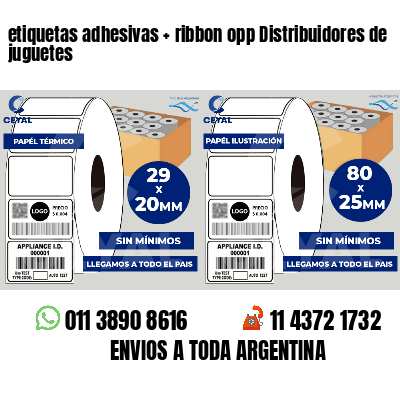 etiquetas adhesivas   ribbon opp Distribuidores de juguetes