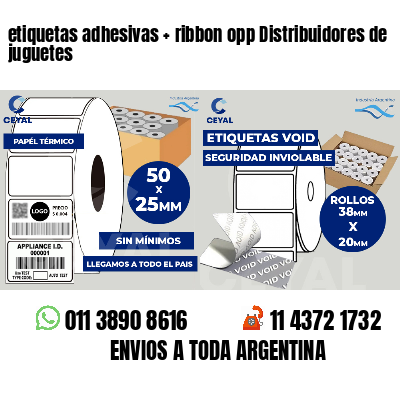 etiquetas adhesivas   ribbon opp Distribuidores de juguetes