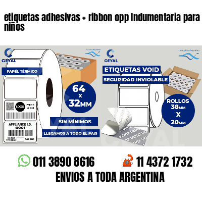 etiquetas adhesivas   ribbon opp Indumentaria para niños