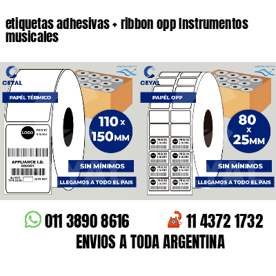 etiquetas adhesivas   ribbon opp Instrumentos musicales