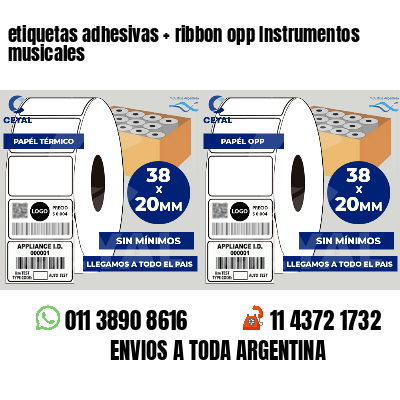 etiquetas adhesivas   ribbon opp Instrumentos musicales