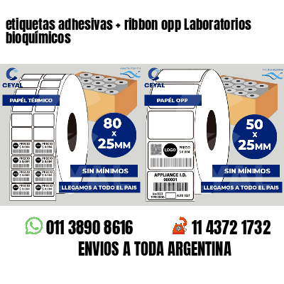 etiquetas adhesivas   ribbon opp Laboratorios bioquímicos