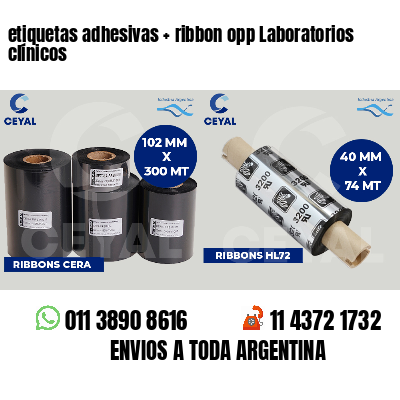 etiquetas adhesivas   ribbon opp Laboratorios clínicos
