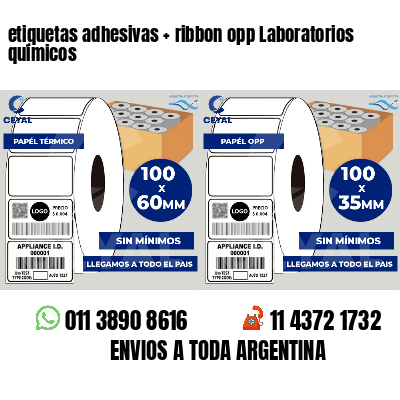 etiquetas adhesivas   ribbon opp Laboratorios químicos