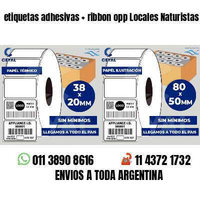 etiquetas adhesivas   ribbon opp Locales Naturistas