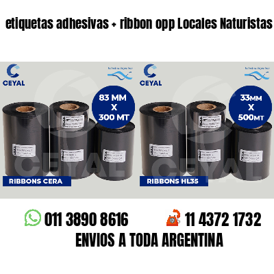 etiquetas adhesivas   ribbon opp Locales Naturistas