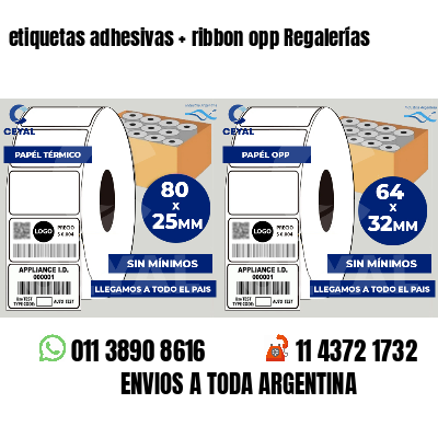 etiquetas adhesivas   ribbon opp Regalerías