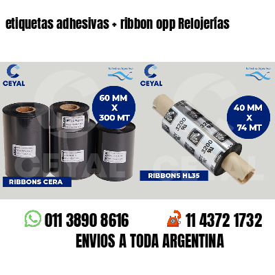 etiquetas adhesivas   ribbon opp Relojerías