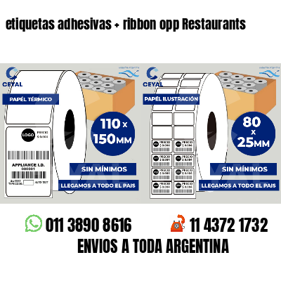 etiquetas adhesivas ribbon opp Restaurants